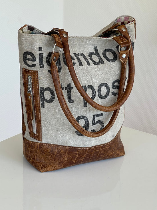handgemaakte tas, postzak tas, ptt-tas, postnl tas, vintage postzaktas