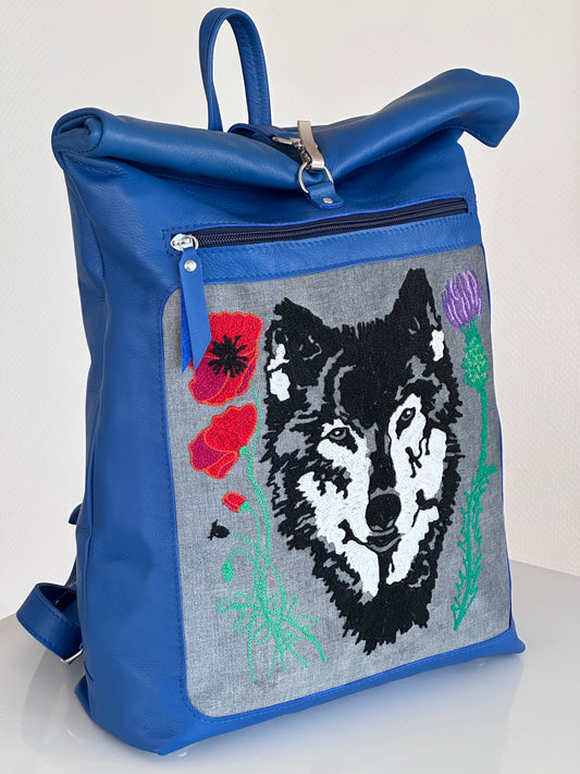Wolf Totem – Haute Couture Embroidered Backpack (Art Piece 1/1)